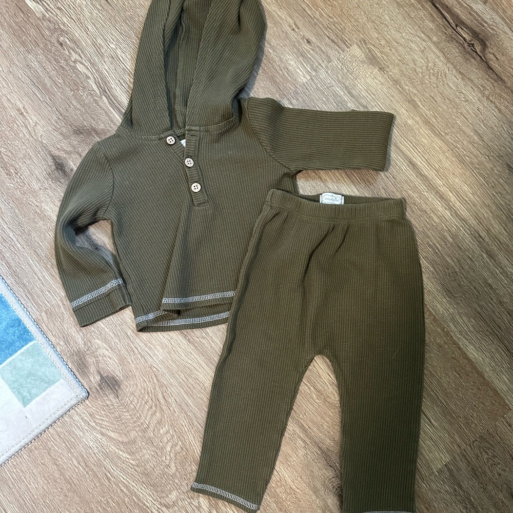 Mud Pie Olive Green Baby Outfit